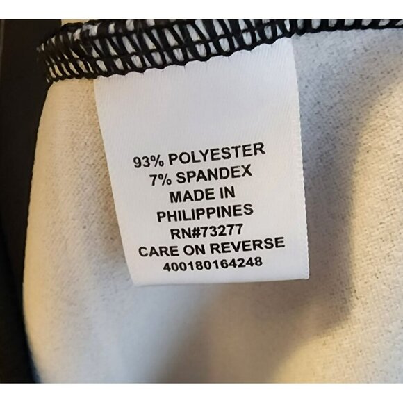 ELLE Dress Small Black White Striped Sleeveless Peter Pan Collar 32" Preowned - Picture 4 of 10